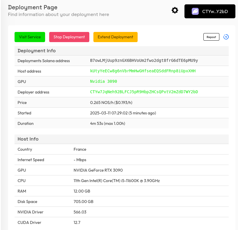 Deployment Page